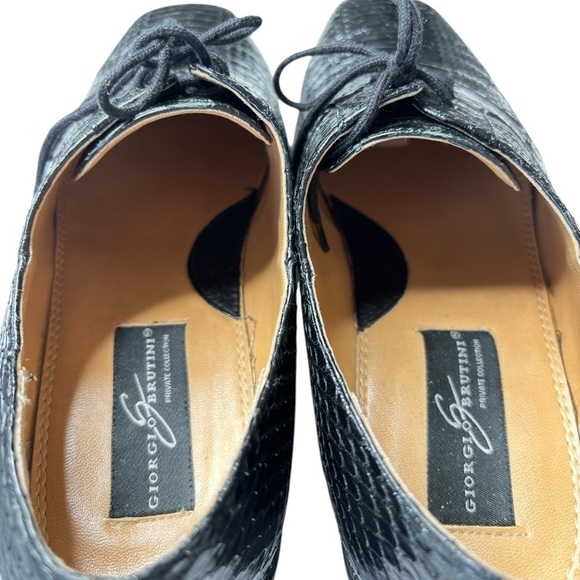 Giorgio Brutini Genuine Snakeskin Black Derby Dress Shoes Mens Size 11.5 Classic - Picture 4 of 16